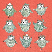 Festive Owls Dancing